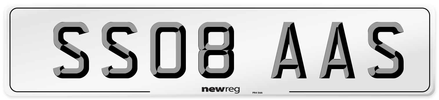 SS08 AAS Number Plate from New Reg